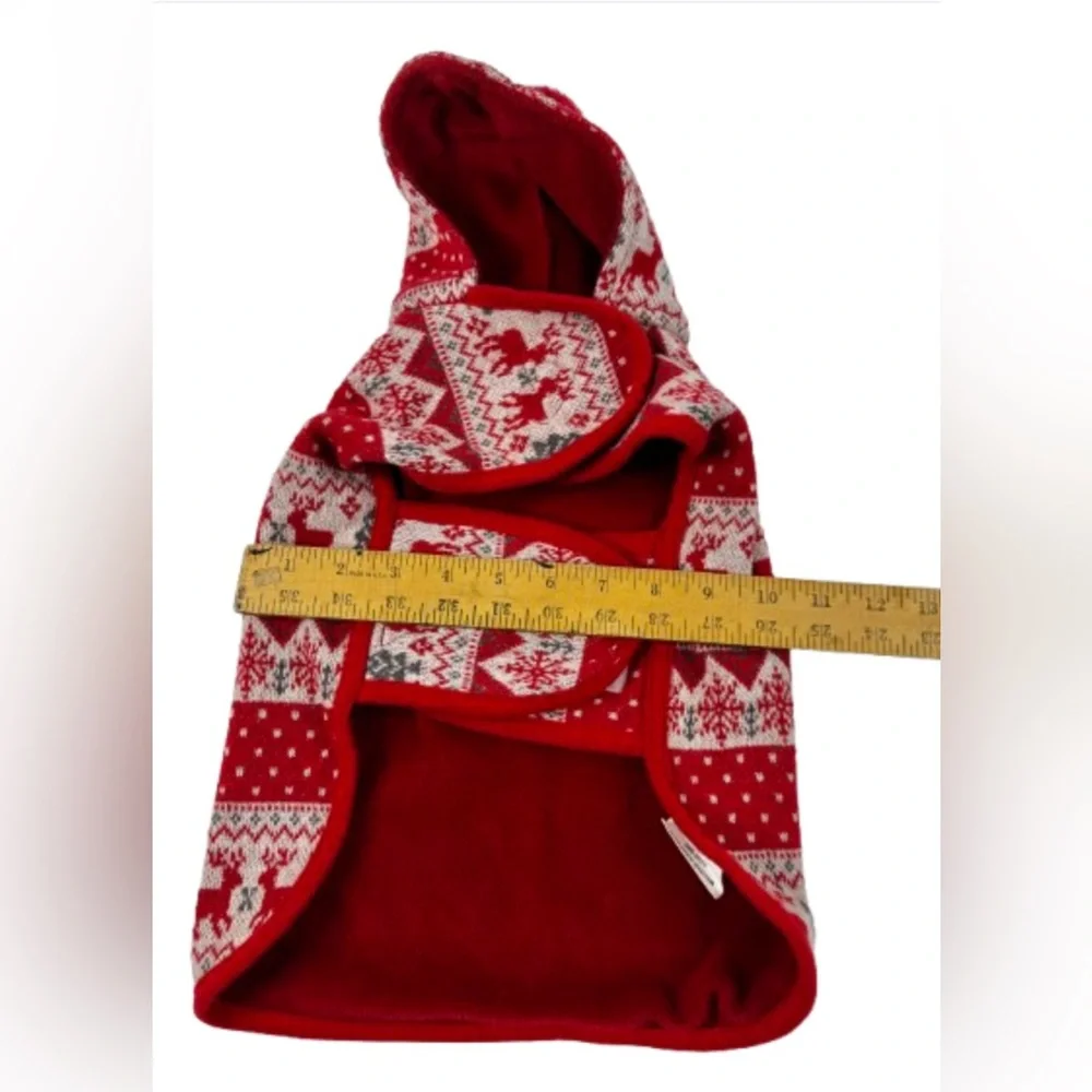 Red Festive Dog Sweater with Hood
